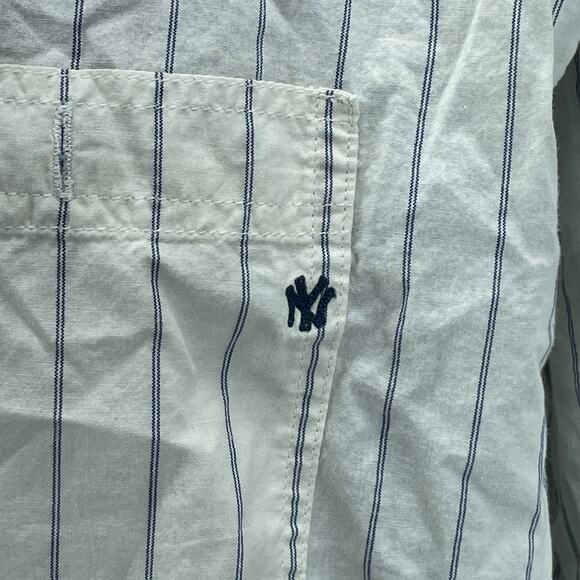 Vtg Red Jacket Mens XL New York Yankees Striped Button Down Shirt Bronx Bombers - Picture 6 of 12